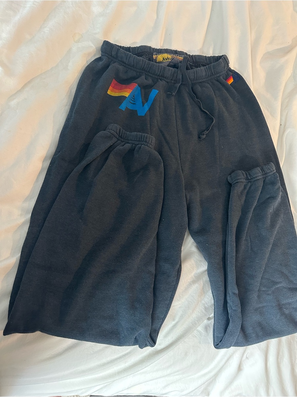 Charcoal Sweatpants with Rainbow Accent